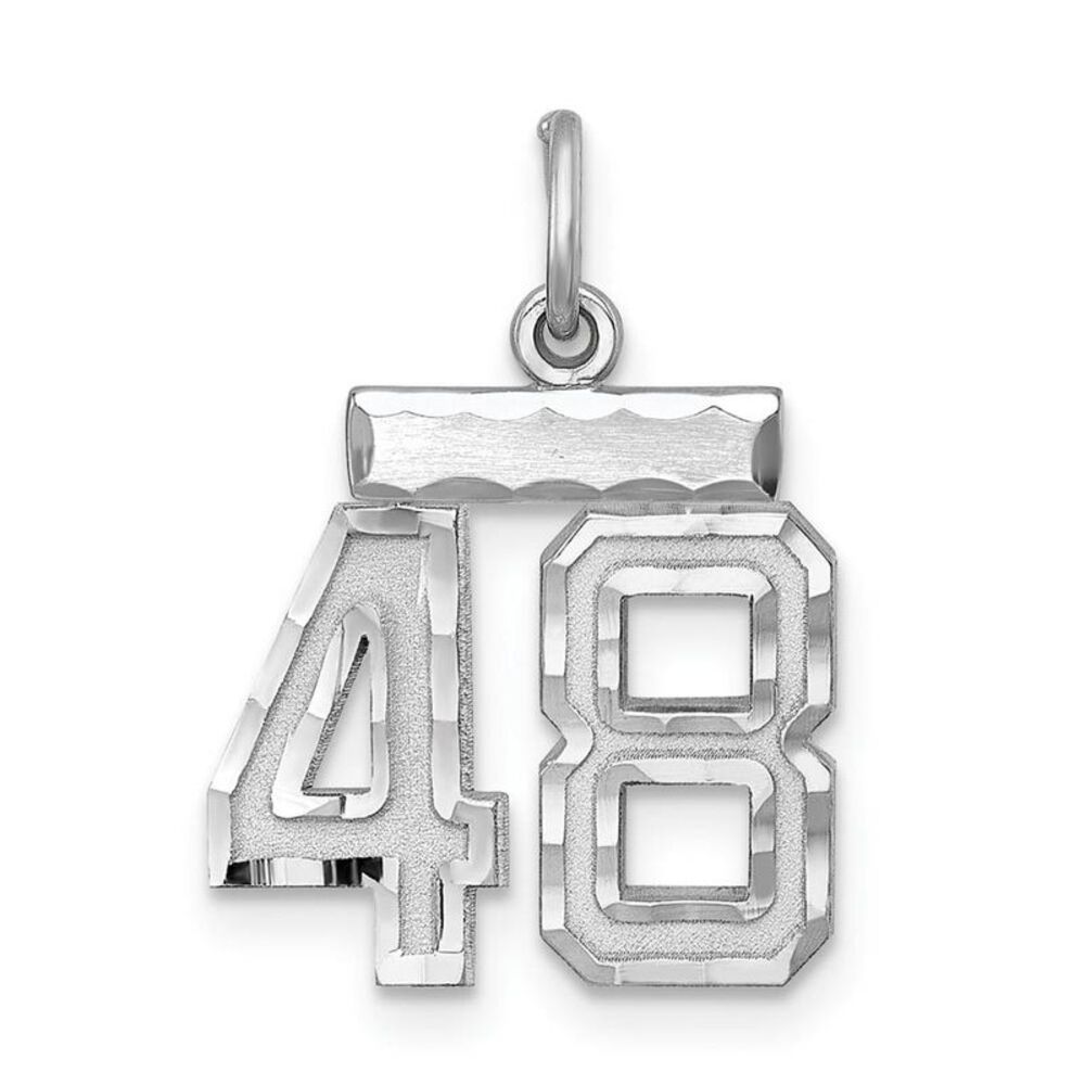 Sterling Silver, Varsity Collection, Small D/C Pendant, Number 48
